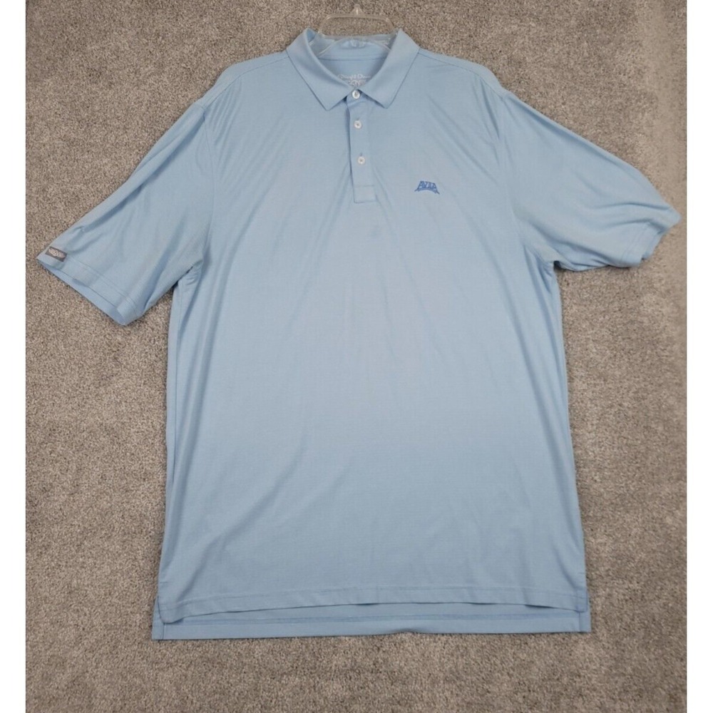 Straight Down Men's Performance Polo Shirt Large Blue Stripe Golf Aviia